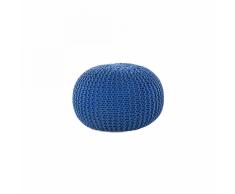 Pouf poggiapiedi in tessuto blu 40 x 25 cm CONRAD