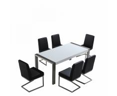Set di tavolo e sedie da pranzo - Tavolo 180cm con 6 sedie - ARCTIC I