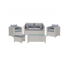 Set da giardino 5 pezzi in rattan grigio MILANO