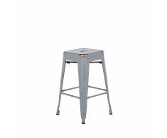 Sgabello da bar in metallo argento dorato - Sgabello design da cucina - 60cm - CABRILLO