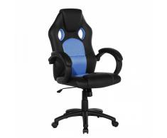 Sedia da ufficio in ecopelle azzurra REST
