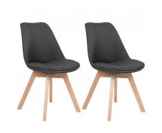 Set di 2 sedie da pranzo in colore grigio scuro DAKOTA II