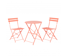 Set da terrazzo bistro per due rosa corallo FIORI