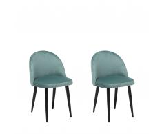 Set di 2 sedie da pranzo in velluto verde menta VISALIA