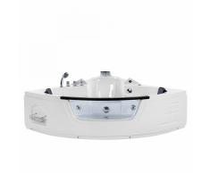 Vasca da bagno bianca con illuminazione LED e idromassaggio - MARTINICA