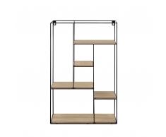 Scaffale da muro nero/marrone chiaro LAUREL