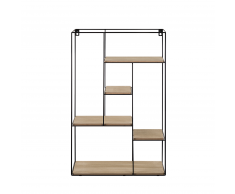 Scaffale da muro nero/marrone chiaro LAUREL