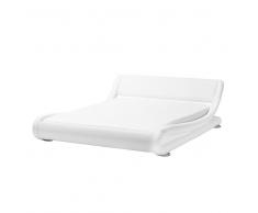 Letto in pelle sintetica bianca 180 x 200 cm AVIGNON