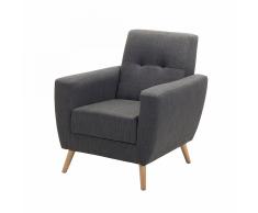 Poltrona imbottita in tessuto grigio - HERNING