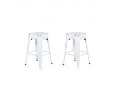 Set di 2 sgabelli da bar in metallo bianco dorato 60 cm CABRILLO