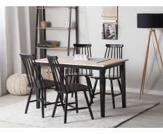 Tavolo da pranzo in legno nero e marrone HOUSTON