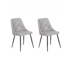 Set di 2 sedie da pranzo in ecopelle grigio chiara VALERIE
