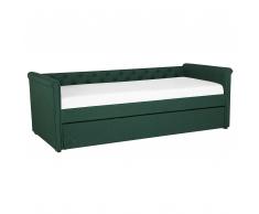 Letto da giorno in tessuto verde scuro 90x200cm LIBOURNE