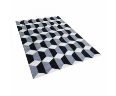 Tappeto nero-grigio-bianco - 140x200 cm - in poliestere - ANTALYA