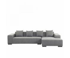 Divano angolare sinistro moderno in tessuto grigio scuro LUNGO