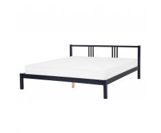 Letto matrimoniale in legno blu marino 180x200cm VANNES