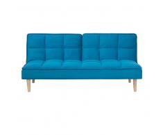 Divano letto moderno in tessuto azzurro SILJAN