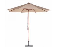 Ombrellone da giardino color mocca con palo in legno 270cm TOSCANA II