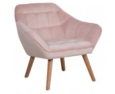 Poltrona in velluto rosa KARIS