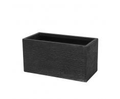 Vaso rettangolare nero da esterno 60 x 29 x 30 cm MYRA
