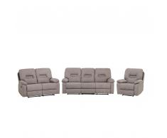 Set da soggiorno a 6 posti in tessuto beige talpa BERGEN