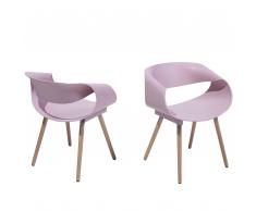 Set di 2 sedie da pranzo color rosa CHARLOTTE