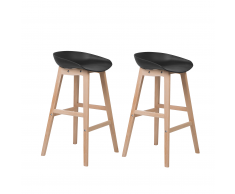 Set di 2 sgabelli da bar in colore nero MICCO