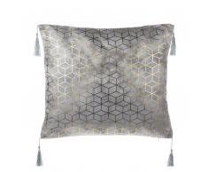 Cuscino decorativo con frange 45 x 45 cm argento