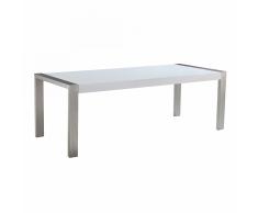 Tavolo da pranzo struttura in acciaio piano bianco lucido 220x90cm ARCTIC I