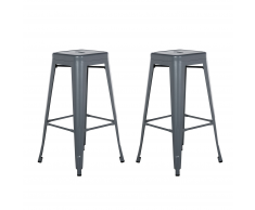 Set di 2 sgabelli da bar in metallo grigio argentato 76 cm CABRILLO