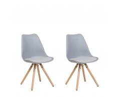 Set di 2 sedie da pranzo in colore grigio DAKOTA