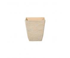 Vaso quadrato per interno ed esterno beige 39x39x43cm DELOS