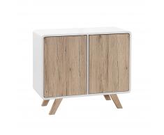 Credenza bianca con legno chiaro MILO