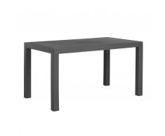 Tavolo da giardino effetto rattan grigio grafite 140 x 80 cm FOSSANO