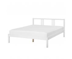 Letto piazza e mezza in legno bianco 140x200cm VANNES