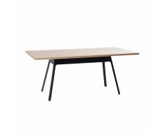 Tavolo da pranzo nero in legno e metallo 180cm FLOW