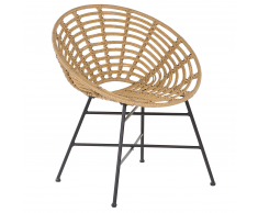 Sedia in rattan sintetico marrone chiaro ACERRA
