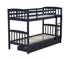 Letto a castello in legno di colore Blu Marino 90 x 200 cm REVIN