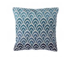 Cuscino decorativo in cotone motivo gradiente 45 x 45 cm blu