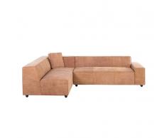 Divano angolare design con penisola - Divano vintage in pelle marrone - ADAM D