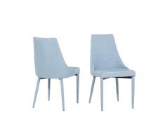 Set di 2 sedie in tessuto blu chiaro CAMINO