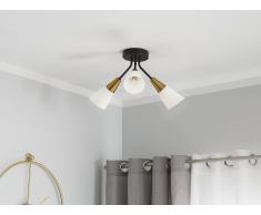 Lampada da muro a 3 punti luce in metallo bianco/oro AROYO III