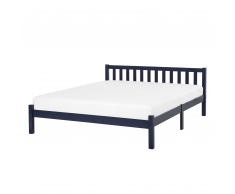 Letto a doghe in legno colore blu navy 160 x 200 cm FLORAC