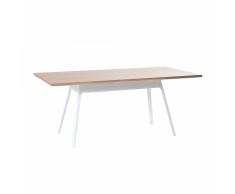 Tavolo da pranzo bianco in legno e metallo 180cm FLOW