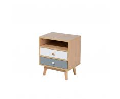Comodino a due cassetti marrone FARGO
