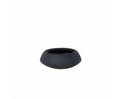 Vaso da fiori moderno in vetroresina nera - 23x23x13cm - ISEO
