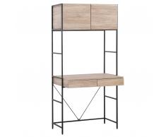 Scrivania 81x60cm in colore legno naturale e nero HARROW