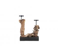 Candelabro decorativo in legno FLORES