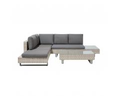 Salotto da giardino in rattan marrone chiaro LANCIANO