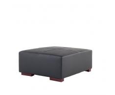 Pouf poggiapiedi ottomano in pelle sintetica nera LUNGO